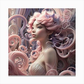 Girl With Pink Hair 2 Canvas Print