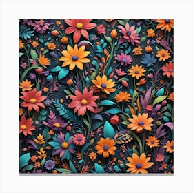 Paper Flowers Background Canvas Print