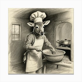 Chef Deer 34 Canvas Print