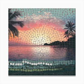 A Mosaic Of A Tropical Sunset Over The O Zxczisbqq2qz7iucyimwgw Ncqnbt Lqeehowiqygky2q Canvas Print