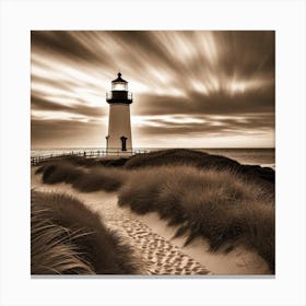 Sepia Lighthouse 1 Canvas Print