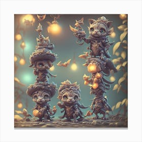 Cats Of The Forest Canvas Print