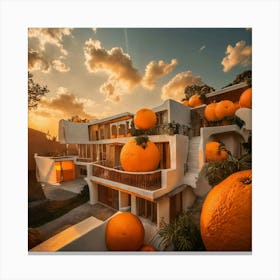 A House Made Of Oranges (1) Canvas Print