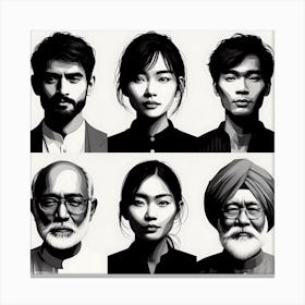 Portrait Of Asian People Canvas Print