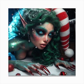 Elf In The Snow Canvas Print