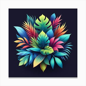 Colorful Tropical Leaves Canvas Print