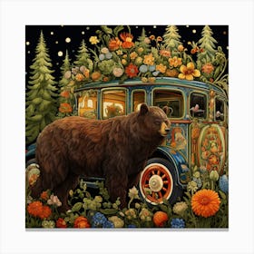 Bear In The Woods Canvas Print