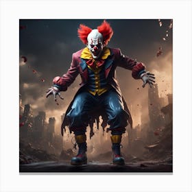 Clown In The City Canvas Print