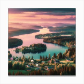 Sunset In Finland Canvas Print