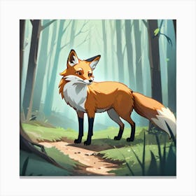 Fox In The Forest 22 Canvas Print