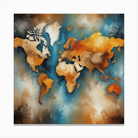 World Map 48 Canvas Print