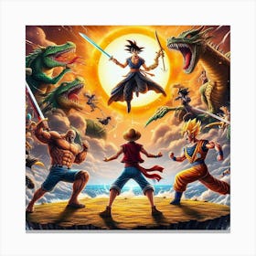 One Piece vs Dragon Ball Z Canvas Print