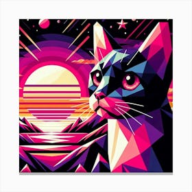 Willow Low Poly Cat Canvas Print