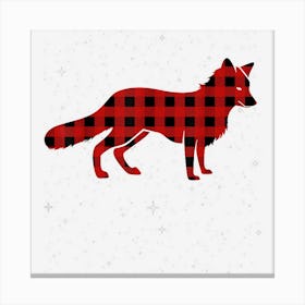 Red Plaid Fox Christmas Matching Buffalo Family Pajama Canvas Print