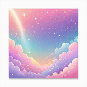 Sky With Twinkling Stars In Pastel Colors Square Composition 76 Canvas Print