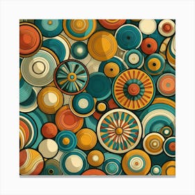 Bohemian boho Style, Abstract Background With Circles Canvas Print