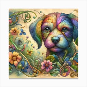 Colorful Puppy 1 Canvas Print