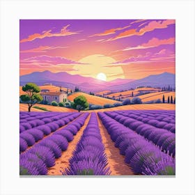 Sunset At Farm Art Print (2) Canvas Print