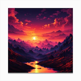 Sunset In The Mountains 6 Canvas Print