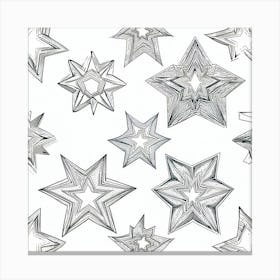 Stars On A White Background Canvas Print