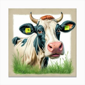 Cow In The Grass 3 Canvas Print