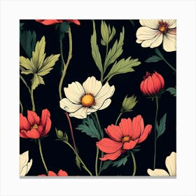 Cosmos Seamless Pattern 2 Canvas Print