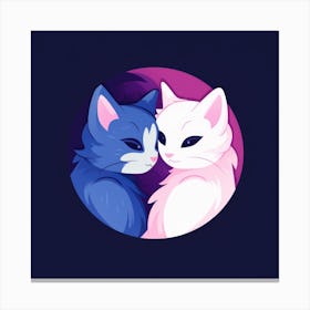 Two Cats In A Circle Canvas Print