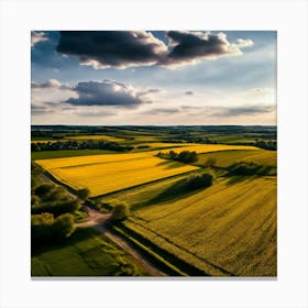 Drone Rural Farm Field Aerial Land Agricultural Crop Countryside Environment Agriculture (7) Canvas Print