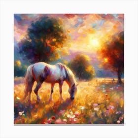 Horse nature Impressionism 5 Canvas Print