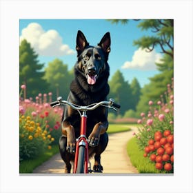 Flux Dev A Majestic German Shepherd With A Shiny Black Coat An 2 Canvas Print