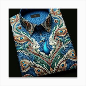 A beautiful shirt with a peacock with attractive color and look. Canvas Print