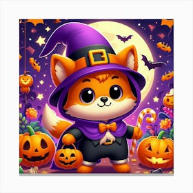 Trick Or Treat Fox Canvas Print