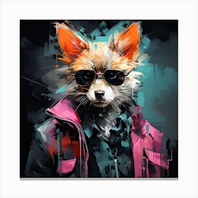 Fox In Sunglasses 2 Canvas Print