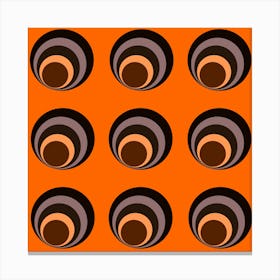 Circles On An Orange Background Canvas Print