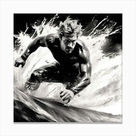 Surfer In The Water 1 Canvas Print