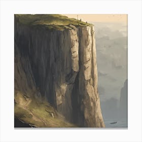 The Cliff Illustration 5 Canvas Print