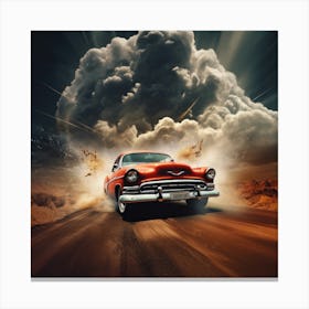 Classic Car In The Desert 1 Canvas Print