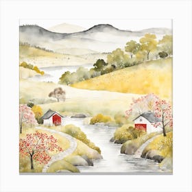 Japanese Landscape Painting (1) 1 Canvas Print