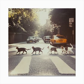 Road Cats Canvas Print