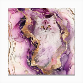 Cat In Purple Canvas Print