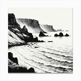 Coastline Colouring 1 Canvas Print