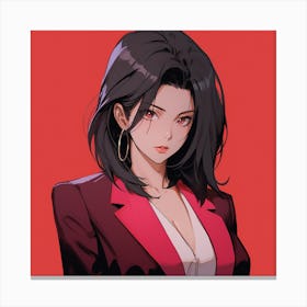 Anime Girl In A Suit 3 Canvas Print