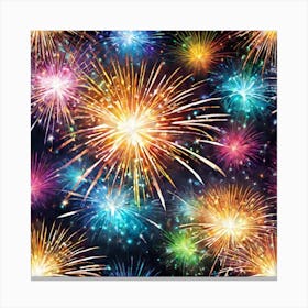 Fireworks On A Black Background 11 Canvas Print