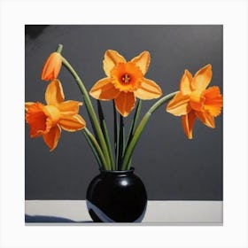 Daffodils In Vase Canvas Print