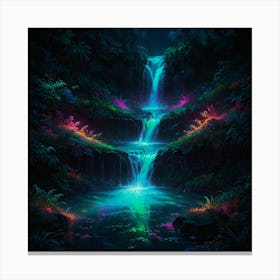 Waterfall In The Forest 64 Canvas Print