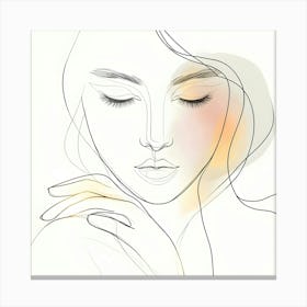 Portrait Of A Woman With Closed Eyes Canvas Print