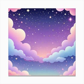 Sky With Twinkling Stars In Pastel Colors Square Composition 251 Canvas Print