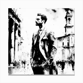 Business Man In Suit Canvas Print