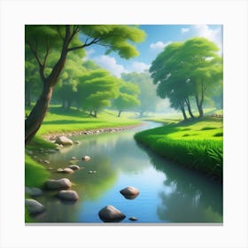 River In The Forest 17 Canvas Print