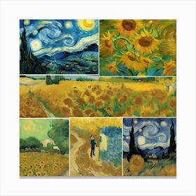 Sunflowers In The Field Canvas Print